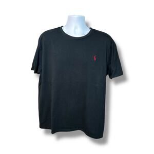 Polo by Ralph Lauren Men's Crewneck Solid Black Red Pony Logo T-Shirt Size XL